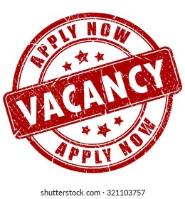 Job vacancy rubber stamp on white background