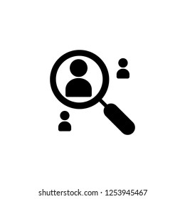 Job vacancy, searching people with magnifier glass vector icon