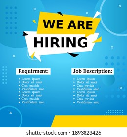 Job vacancy templates. We are hire jobs that are used on social media content.