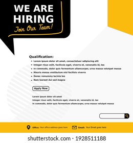 Job vacancy templates. We are hire jobs that are used on social media content.