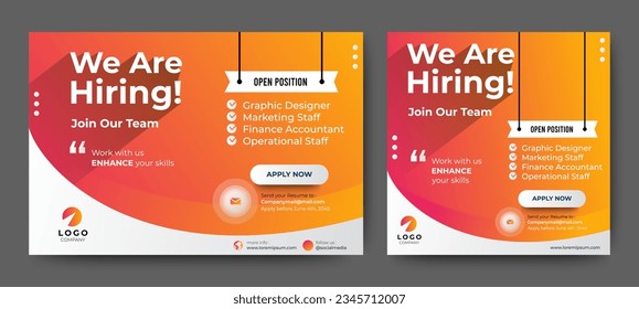 Job vacancy templates. We are hire jobs that are used on social media content.