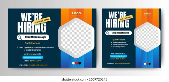 Job vacancy templates. We are hire jobs that are used on social media content.