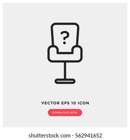 Job vacancy vector icon, office chair symbol. Modern, simple flat vector illustration for web site or mobile app