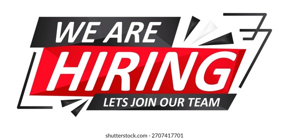 Empleo vacante Estamos contratando texto de burbuja Anuncio de discurso Plantilla de Vector