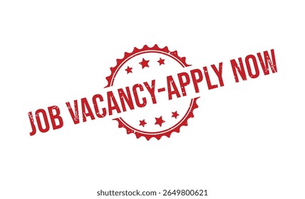 JOB VACANCY-APPLY NOW design de vetor de carimbo vermelho.