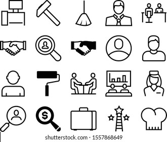 Job Vector Icon Set Such As: Room, Interior, Hardware, Employer, Nurse, Tidy, Table, Idea, Website, Admin, Practitioner, Promotion, Carpentry, Network, Household, Thin, Instrument, Ui, Health