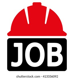 Job vector icon. Style is bicolor flat icon symbol, intensive red and black colors, white background.