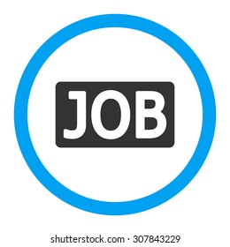 Job vector icon. This rounded flat symbol is drawn with blue and gray colors on a white background.