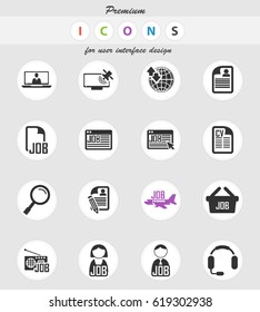 job vector icons for user interface design