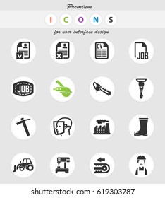 job vector icons for user interface design