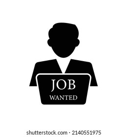 Job Wanted Icon Design Isolated On Stock Vector (Royalty Free ...