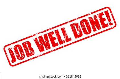 Job Well Done red stamp text on white