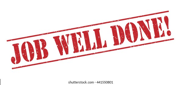 job well done! vector stamp on white background