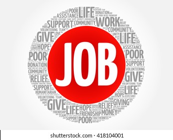 JOB word cloud collage, concept background