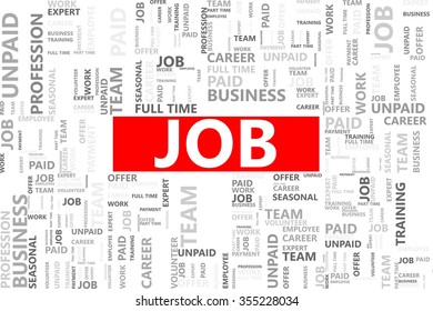Job word in tag cloud, Career or employment concept, Vector graphics