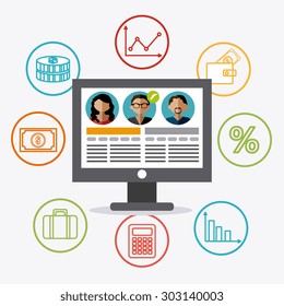 Job and work design, vector illustration eps 10.