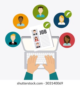 Job and work design, vector illustration eps 10.