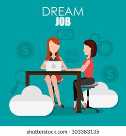 Job and work design, vector illustration eps 10.