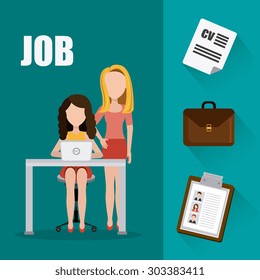 Job and work design, vector illustration eps 10.