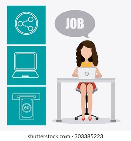 Job and work design, vector illustration eps 10.