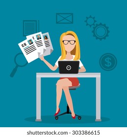 Job and work design, vector illustration eps 10.