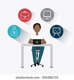 Job and work design, vector illustration eps 10.
