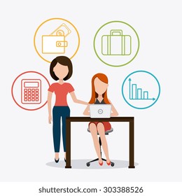 Job and work design, vector illustration eps 10.