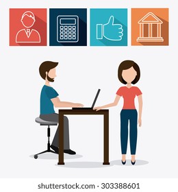 Job and work design, vector illustration eps 10.
