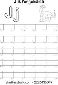 Jobaria Dinosaur Tracing Letter ABC Coloring J