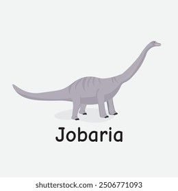 Ilustración vectorial de dinosaurio Jobaria con forma de saurópodo