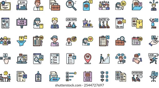 Jobfair icons High-Quality Vector Icons Collection with Editable Stroke. Ideal for Professional and Creative Projects.