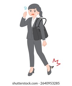 Job-Hunting Woman with Broken Heel (Pants Style)
