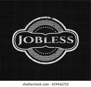 Jobless chalk emblem, retro style, chalk or chalkboard texture