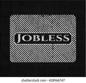 Jobless chalkboard emblem