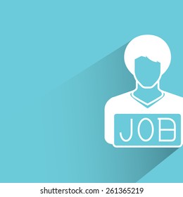 jobless concept, flat and shadow theme