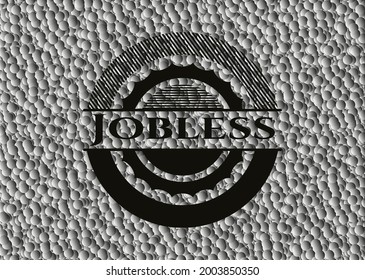 Empleado emblema oscuro con fondo de burbujas. Retro. Ilustración vectorial. Detallado. 