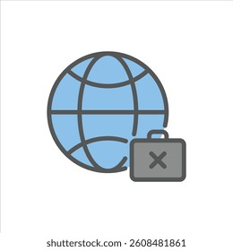 jobless filled outline icon. world crisis color line illustration.