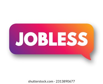 Jobless - having no job, text concept background