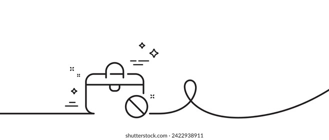 Jobless line icon. Continuous one line with curl. Unemployment person sign. Jobs hire symbol. Jobless single outline ribbon. Loop curve pattern. Vector
