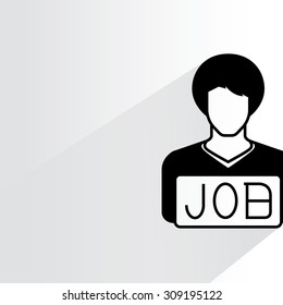 jobless man on white background, flat and shadow theme