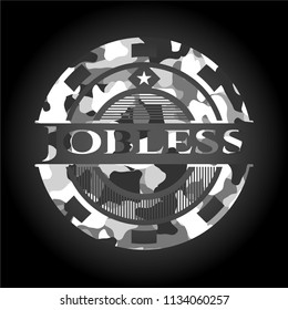 Jobless on grey camo pattern