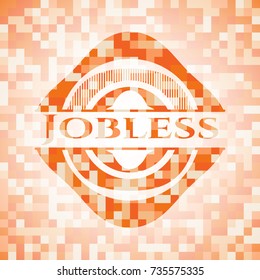 Jobless orange mosaic emblem