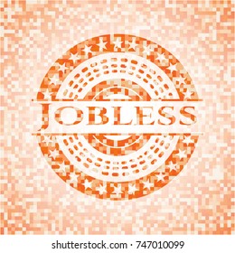 Jobless orange mosaic emblem