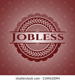 Jobless red emblem. Retro