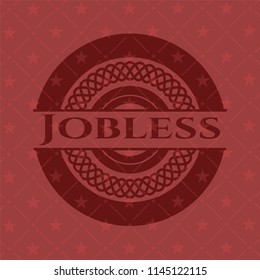 Jobless retro red emblem