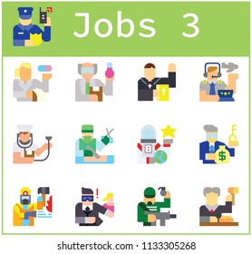 Jobs character icon set vector art eps10