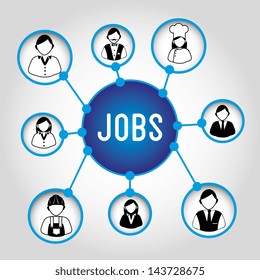 jobs design over gray background vector illustration