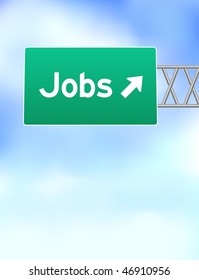 Jobs Highway Sign Original Vector Illustration