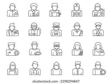 Jobs And Occupations Lineart Icon Element