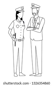 Jobs and professions avatar in black and white